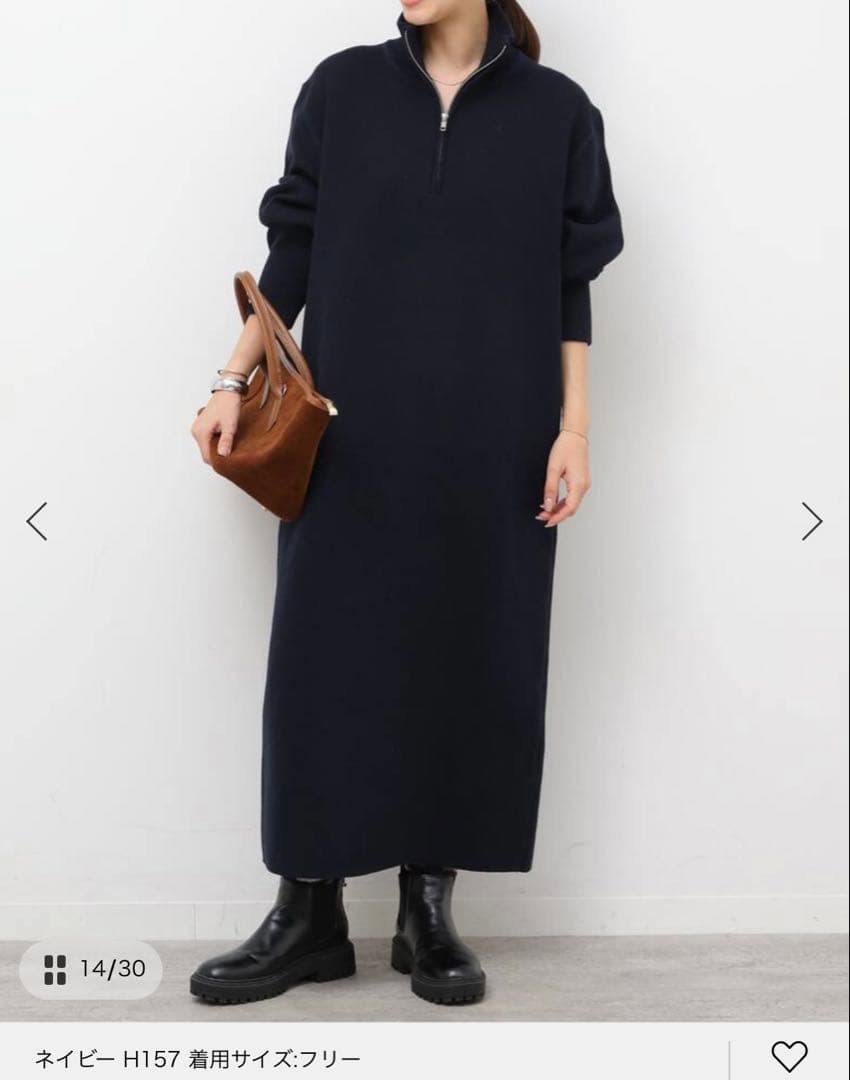 ジャーナルスタンダード　[WEB限定]スウェットライクハーフジップワンピース