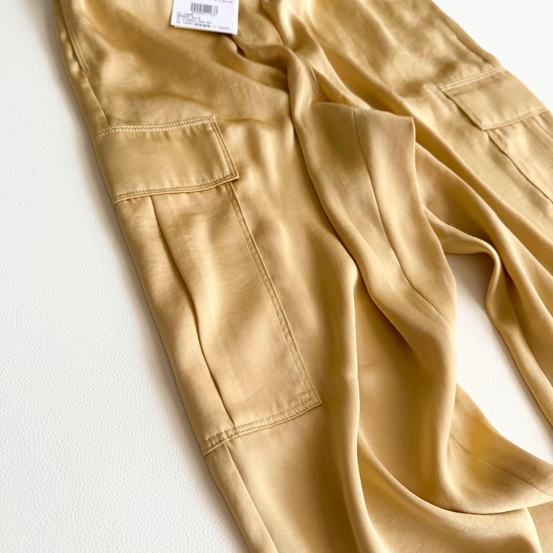 新品タグ付 【Theory セオリー】ジョガーパンツ 光沢 カーゴ 裾ゴム M