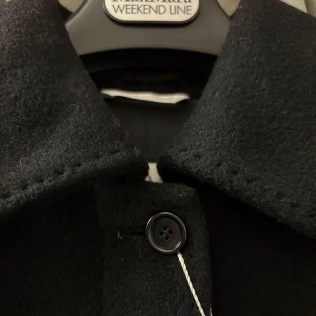 か*ゆ様 未使用タグ付◎MaxMara 白タグ マキシ丈コート カシミヤ混 ステ