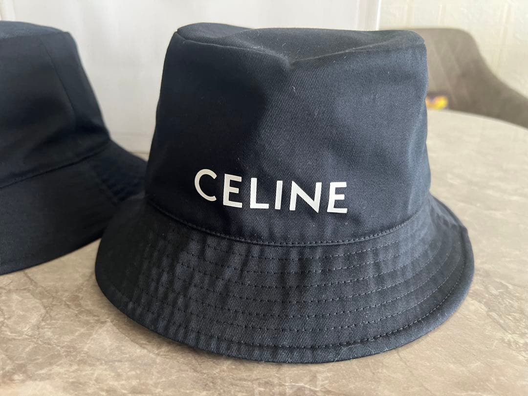 【中古】CELINE ブラック バケットハット L
