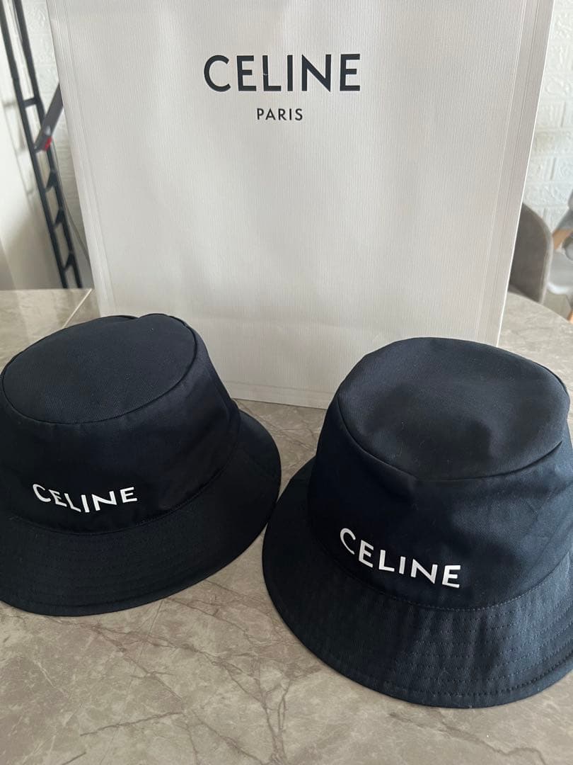 【中古】CELINE ブラック バケットハット L