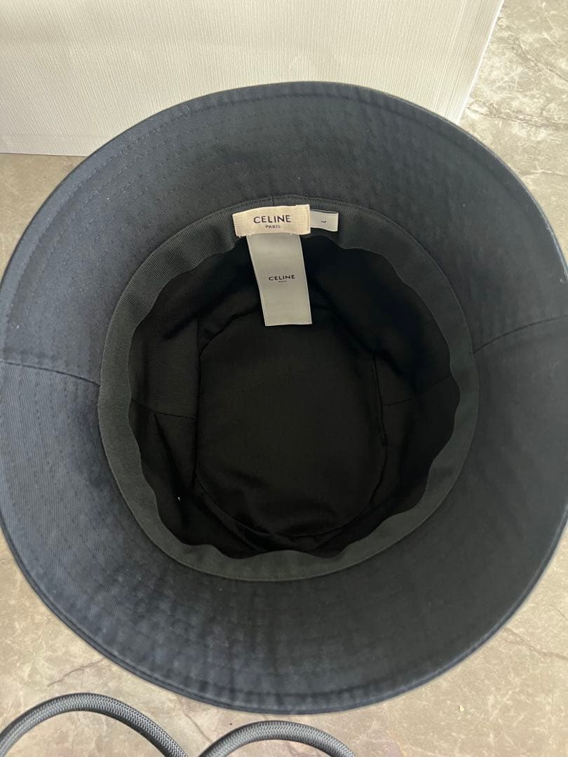 【中古】CELINE ブラック バケットハット L