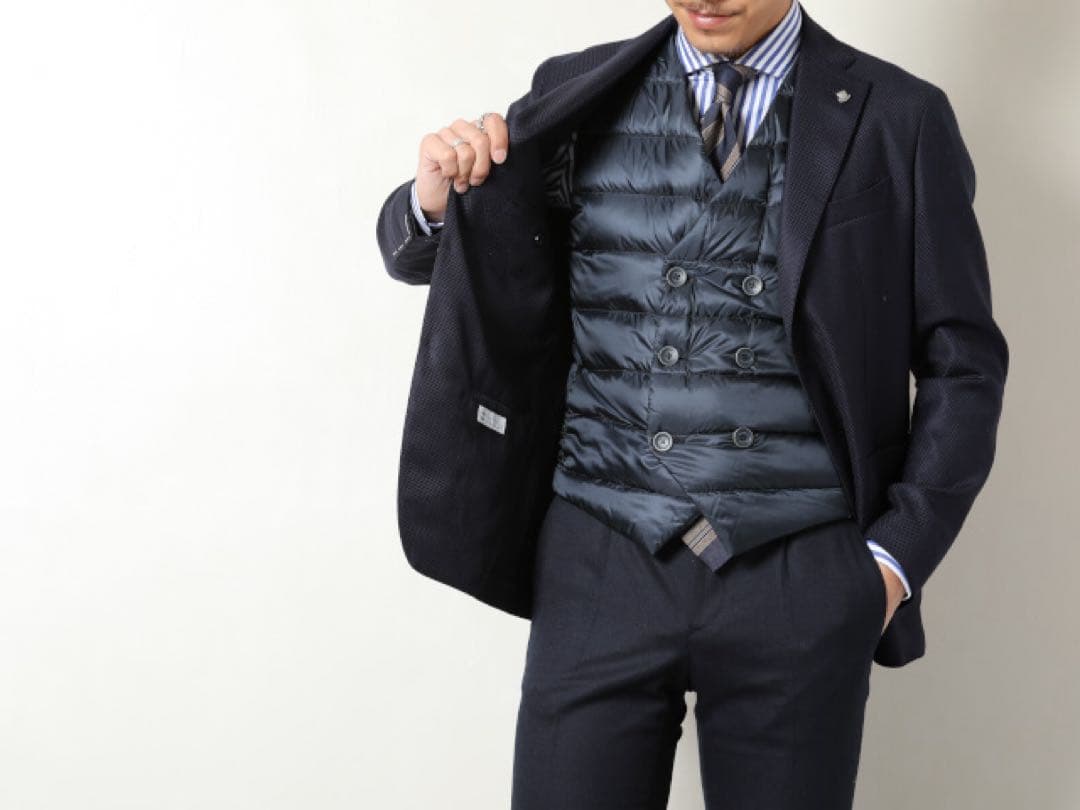 Herno インナーダウンベスト　ダブルブレスト　46 ネイビー