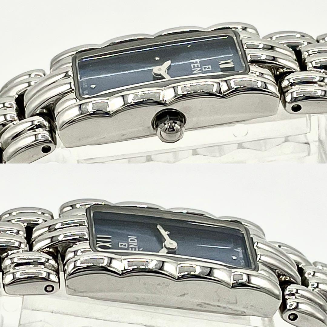 【稼働/新品電池】美品 フェンディ 660L 青文字盤 オロロジ QZ 腕時計