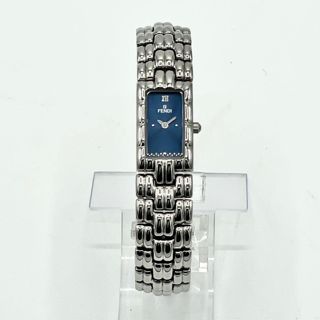 【稼働/新品電池】美品 フェンディ 660L 青文字盤 オロロジ QZ 腕時計