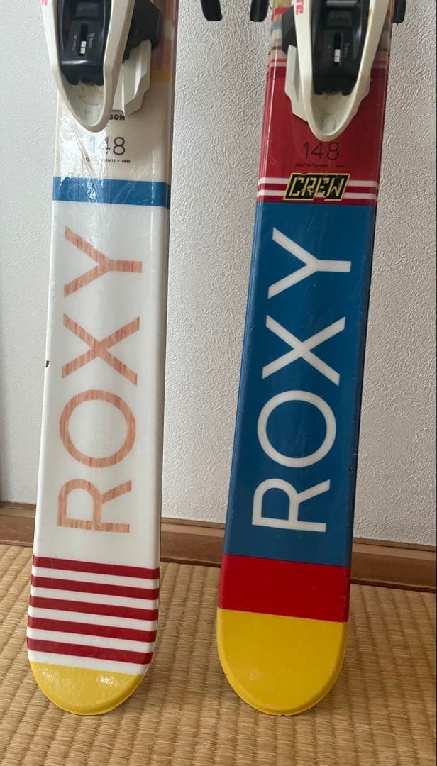 ROXY スキー板 148cm ストック付き95cm