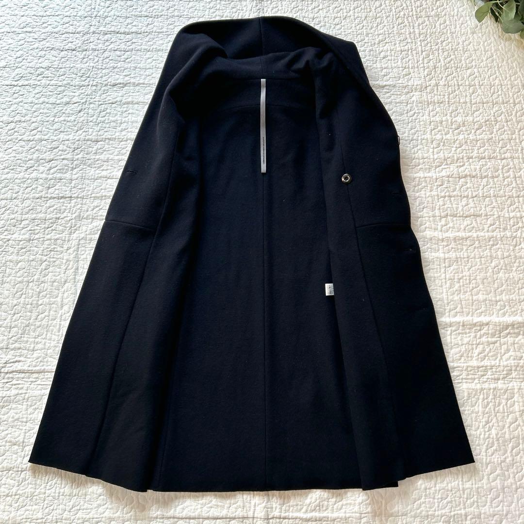 KAZUYUKI KUMAGAI カシミヤ混 ストレッチ メルトンコート 黒