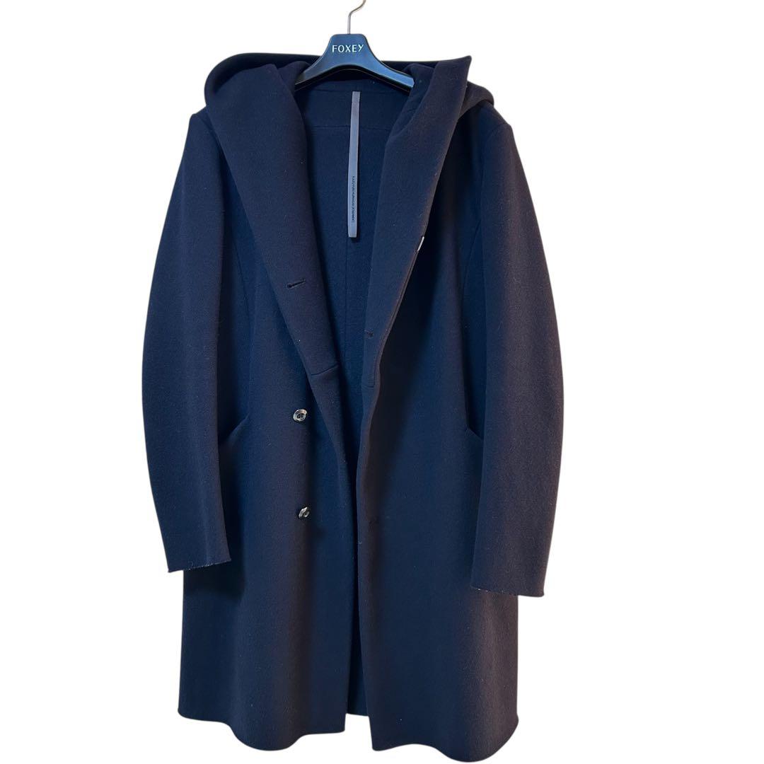 KAZUYUKI KUMAGAI カシミヤ混 ストレッチ メルトンコート 黒