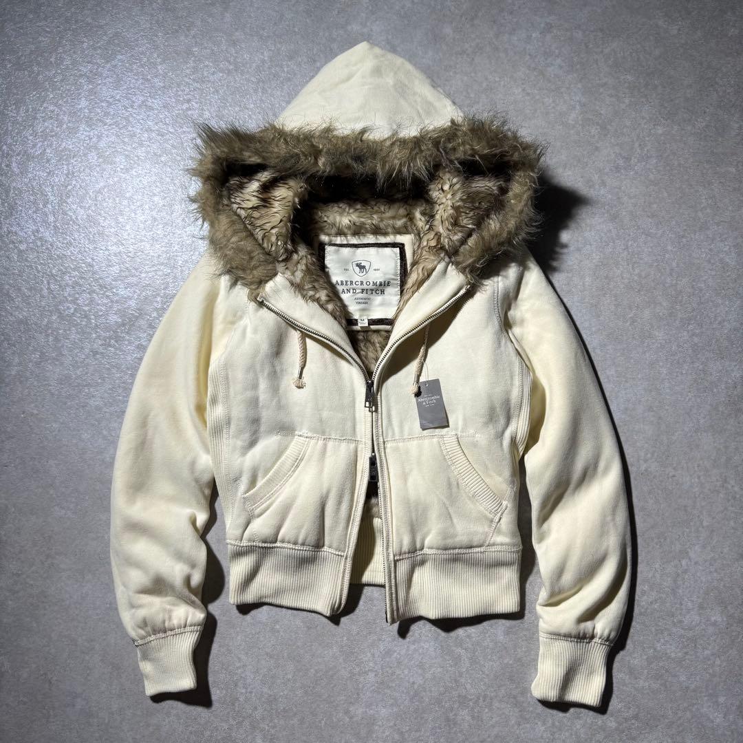 00s archive A&F fur zip hoodie 平成ギャル y2k