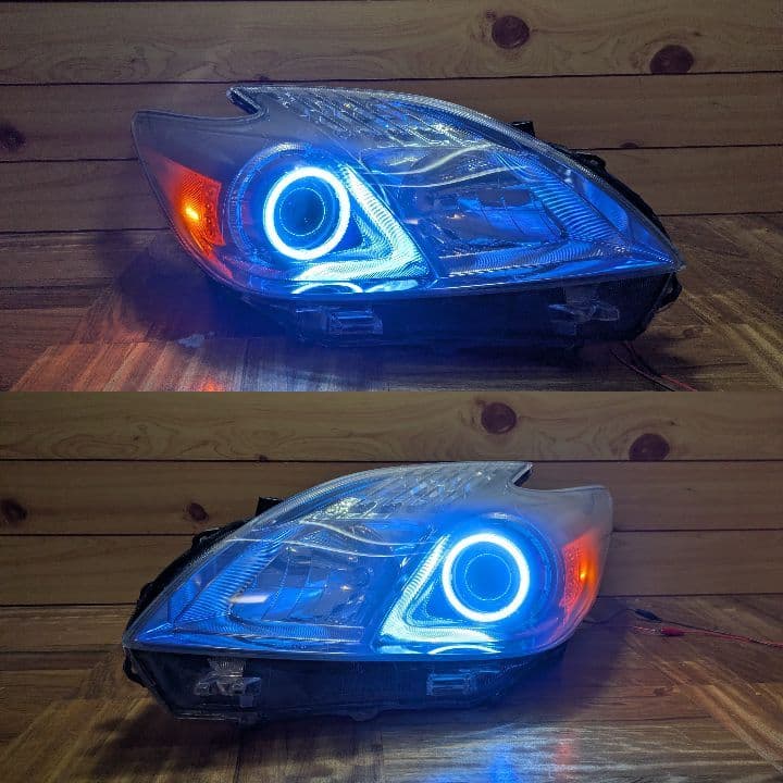 30プリウス イカリング ヘッドライト US仕様 ZVW30 黄ばみ無し