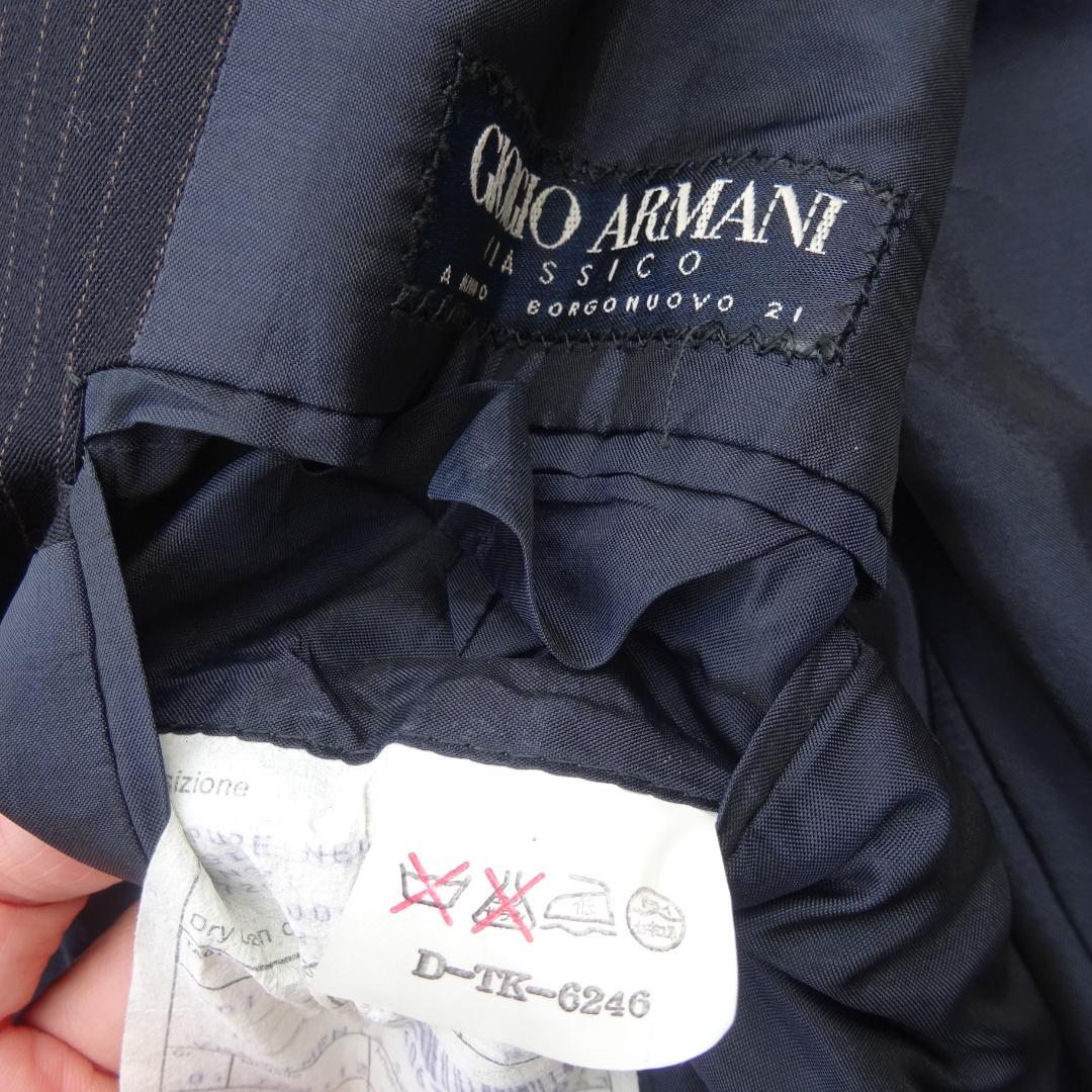 90sジョルジオアルマーニクラシコウールスーツセットアップ上下50ハンガー付き