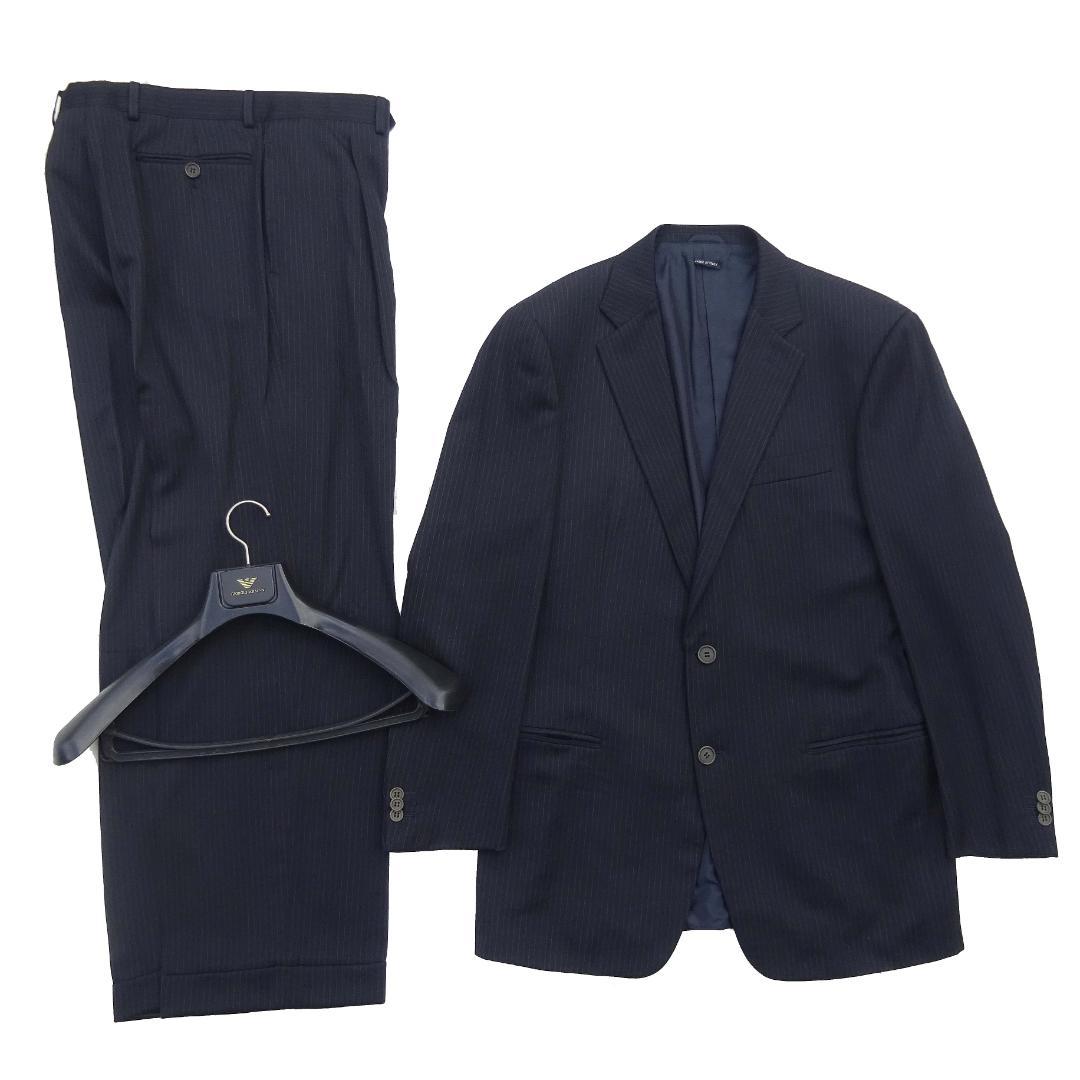 90sジョルジオアルマーニクラシコウールスーツセットアップ上下50ハンガー付き