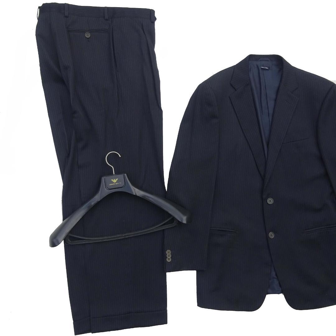 90sジョルジオアルマーニクラシコウールスーツセットアップ上下50ハンガー付き