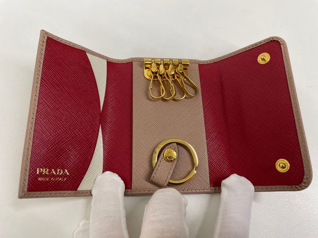 ［9354］PRADA プラダ　4連　キーケース