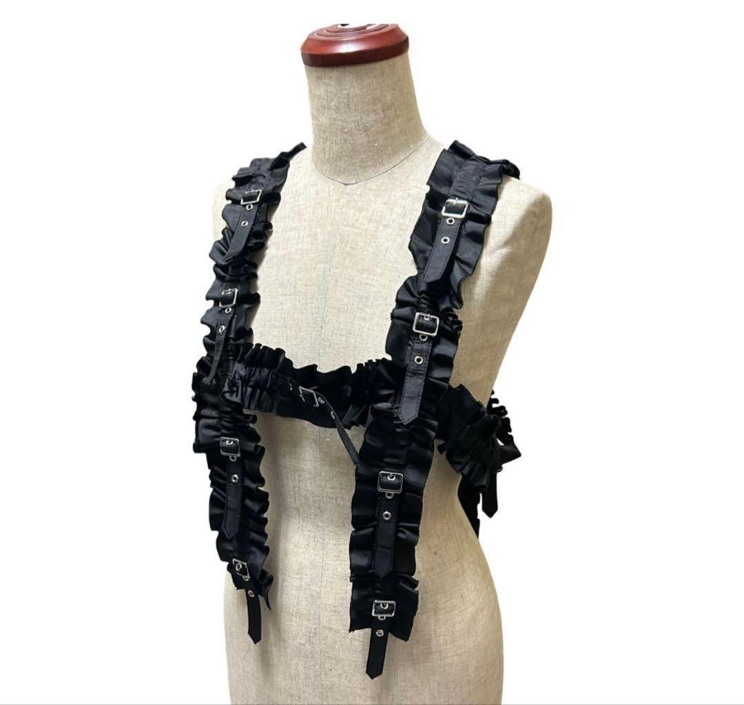 ふふふふ　AD2023 フリルベルトハーネス リボン 黒