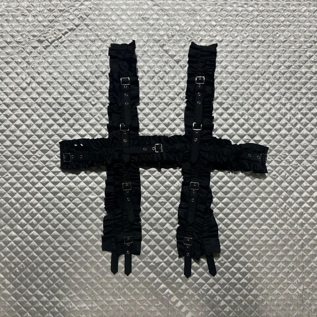 ふふふふ　AD2023 フリルベルトハーネス リボン 黒