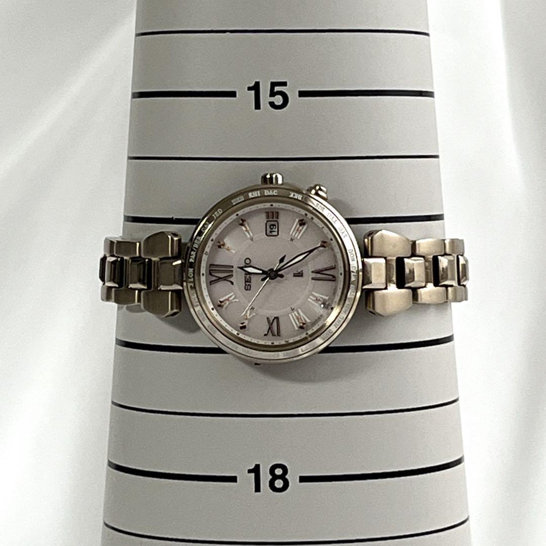 稼動品　セイコー　ルキア　腕時計　ソーラー　シェル文字盤　ゴールド　レディース