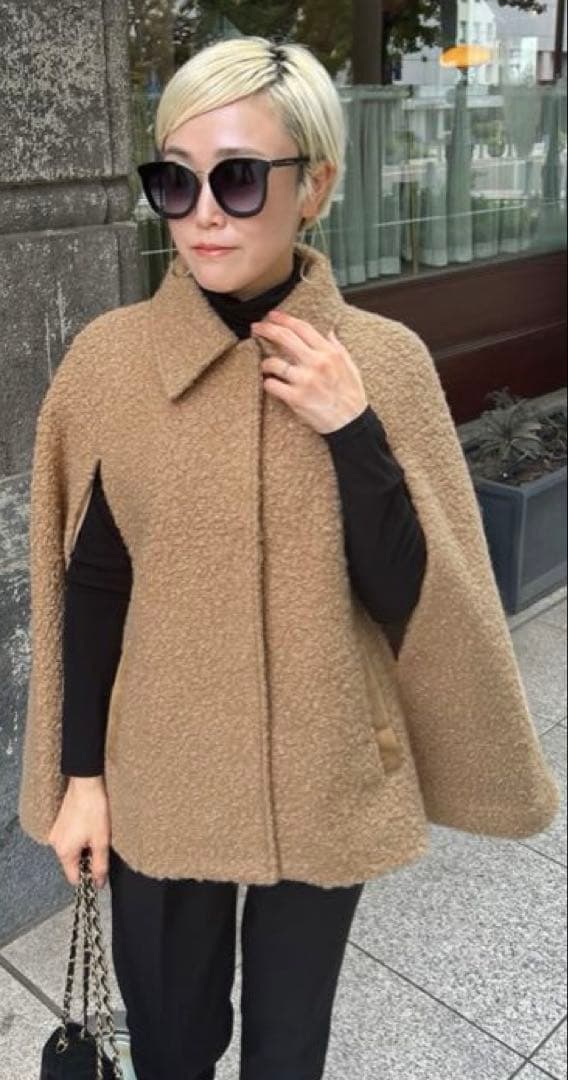 JENNEプードルケープコートMベージュ