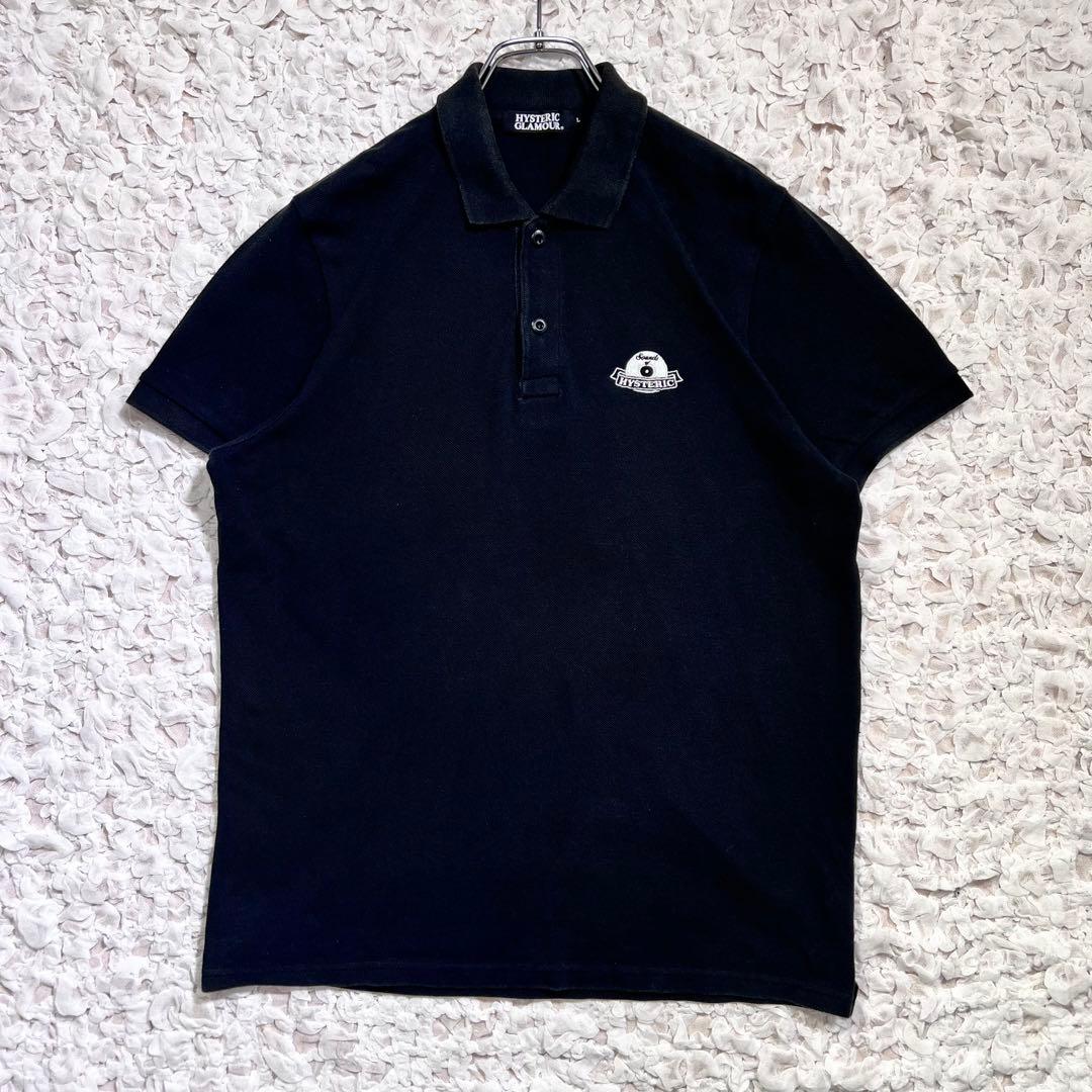 『大人気』　ヒステリックグラマー ポロシャツ　ヒスガール　刺繍ロゴ　黒　【L】