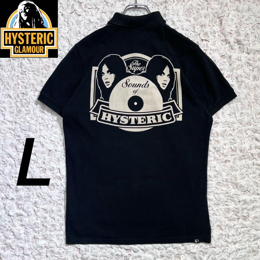 『大人気』　ヒステリックグラマー ポロシャツ　ヒスガール　刺繍ロゴ　黒　【L】