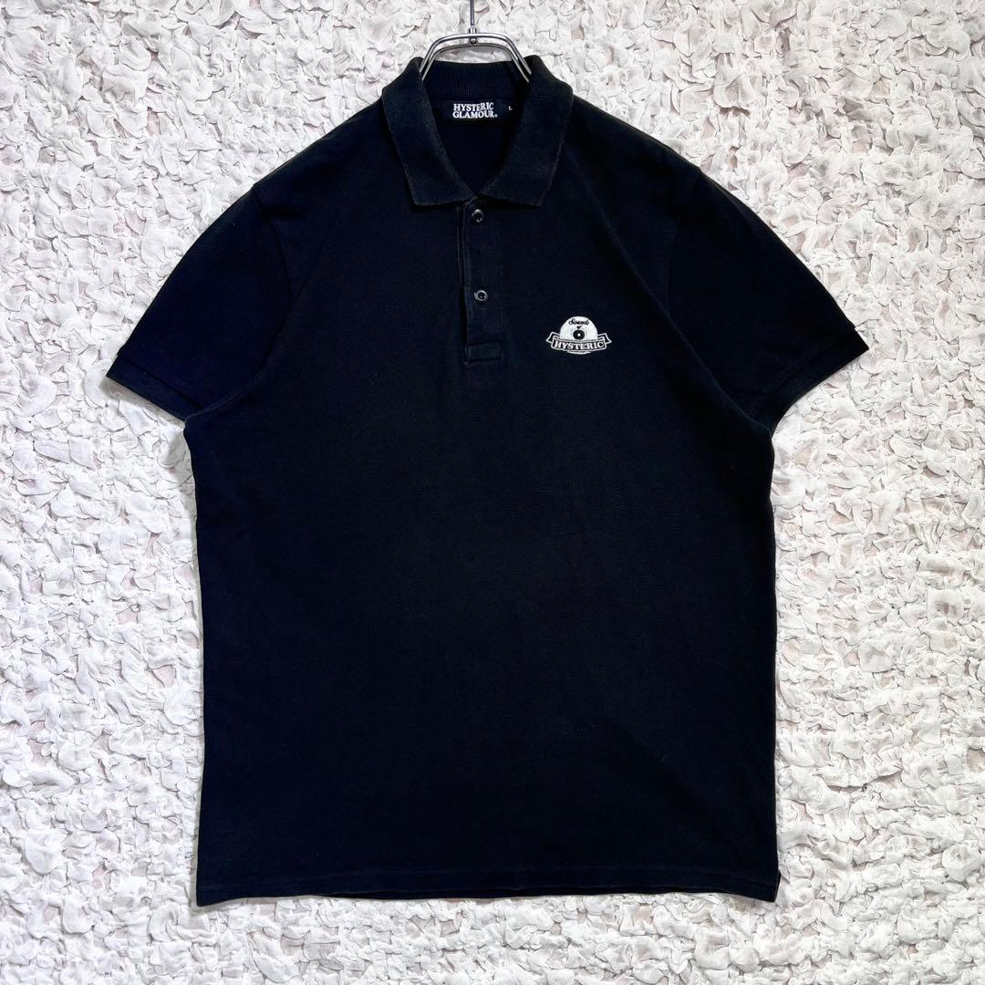『大人気』　ヒステリックグラマー ポロシャツ　ヒスガール　刺繍ロゴ　黒　【L】