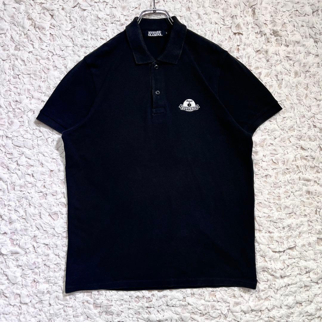 『大人気』　ヒステリックグラマー ポロシャツ　ヒスガール　刺繍ロゴ　黒　【L】