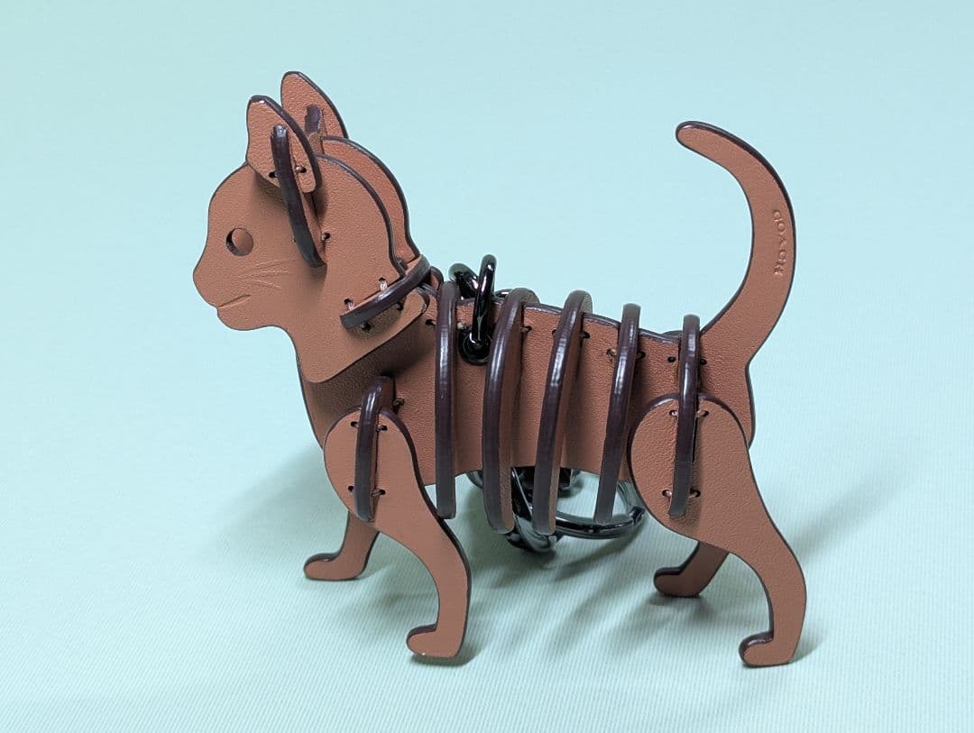 COACH レザーキャット 猫 バッグチャーム キーホルダー リングホルダー