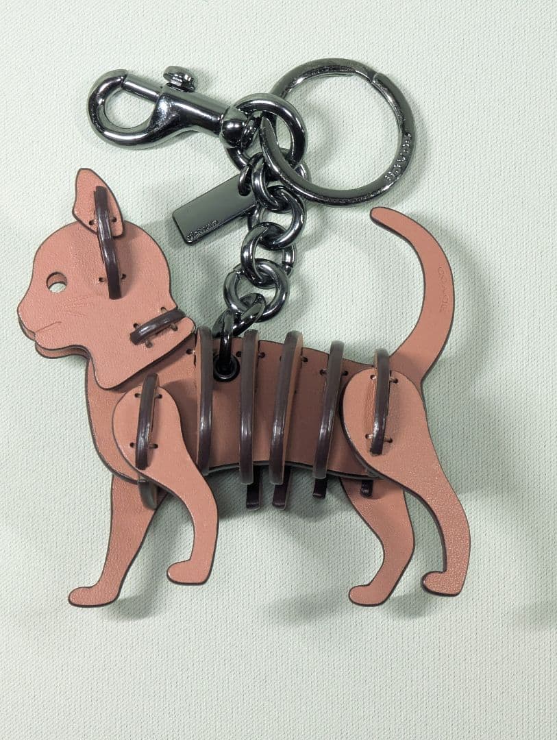 COACH レザーキャット 猫 バッグチャーム キーホルダー リングホルダー