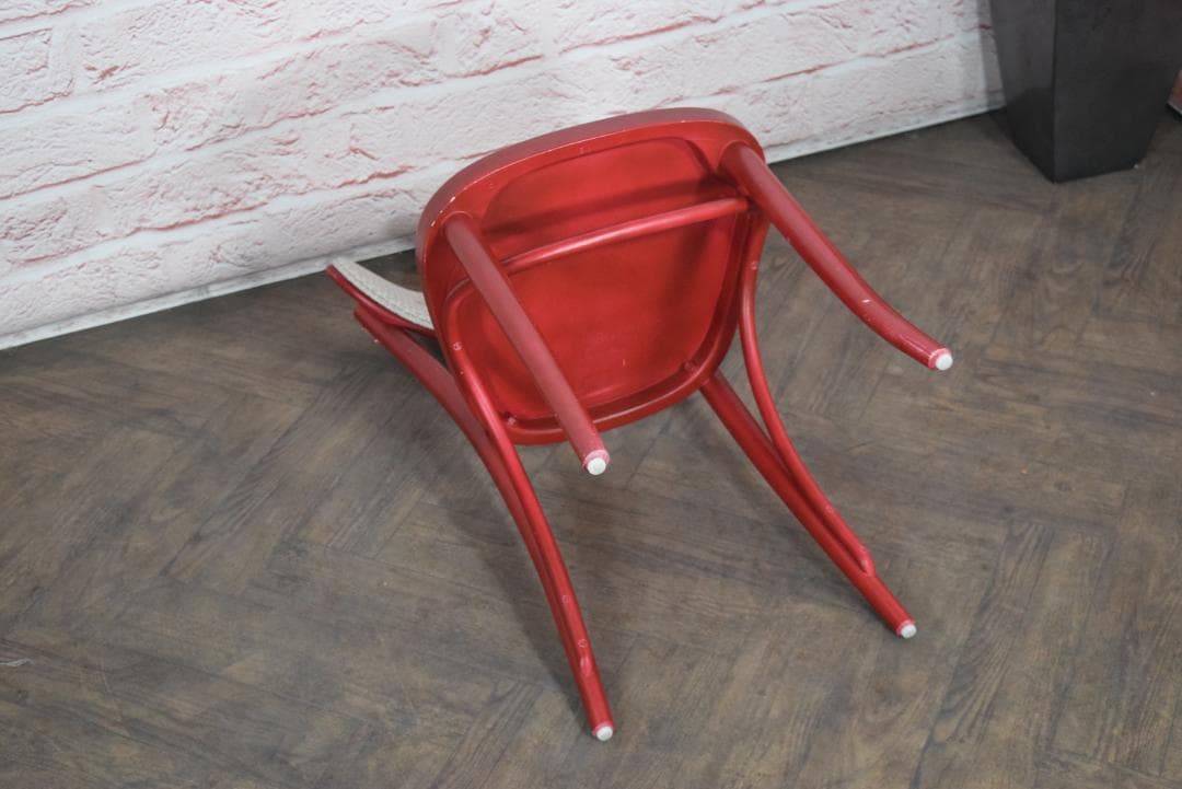 2脚　TON/トン バナナチェア ファブリック付き ダイニングチェア　レッド　B