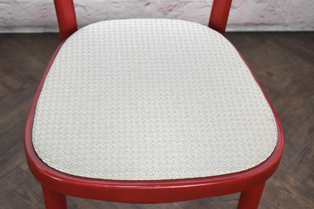 2脚　TON/トン バナナチェア ファブリック付き ダイニングチェア　レッド　B