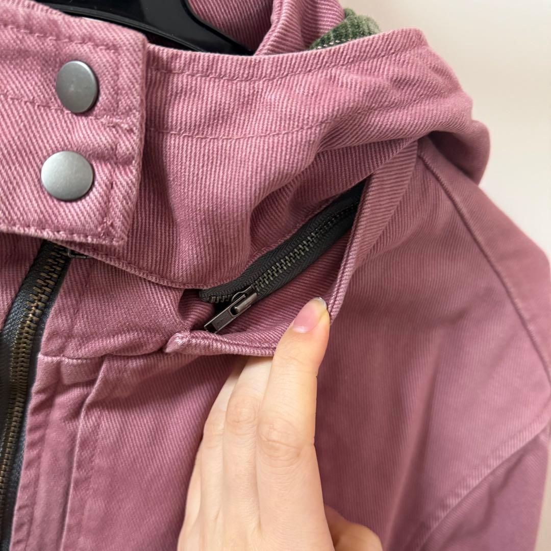 Tinajojun ジップアップフード付き ボンバージャケット