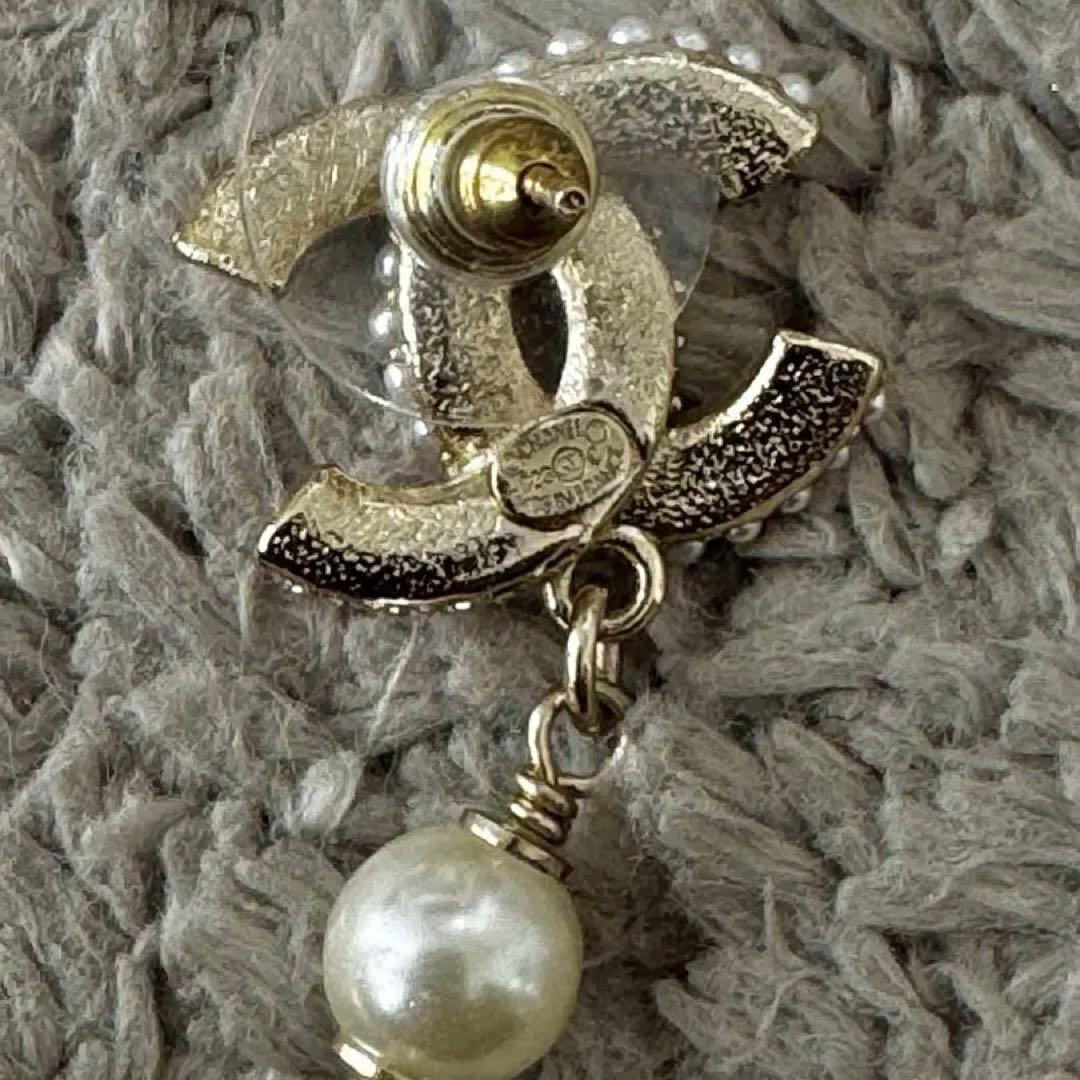 CHANEL ハートピアス フェイクパール＆ラインストーン 箱あり