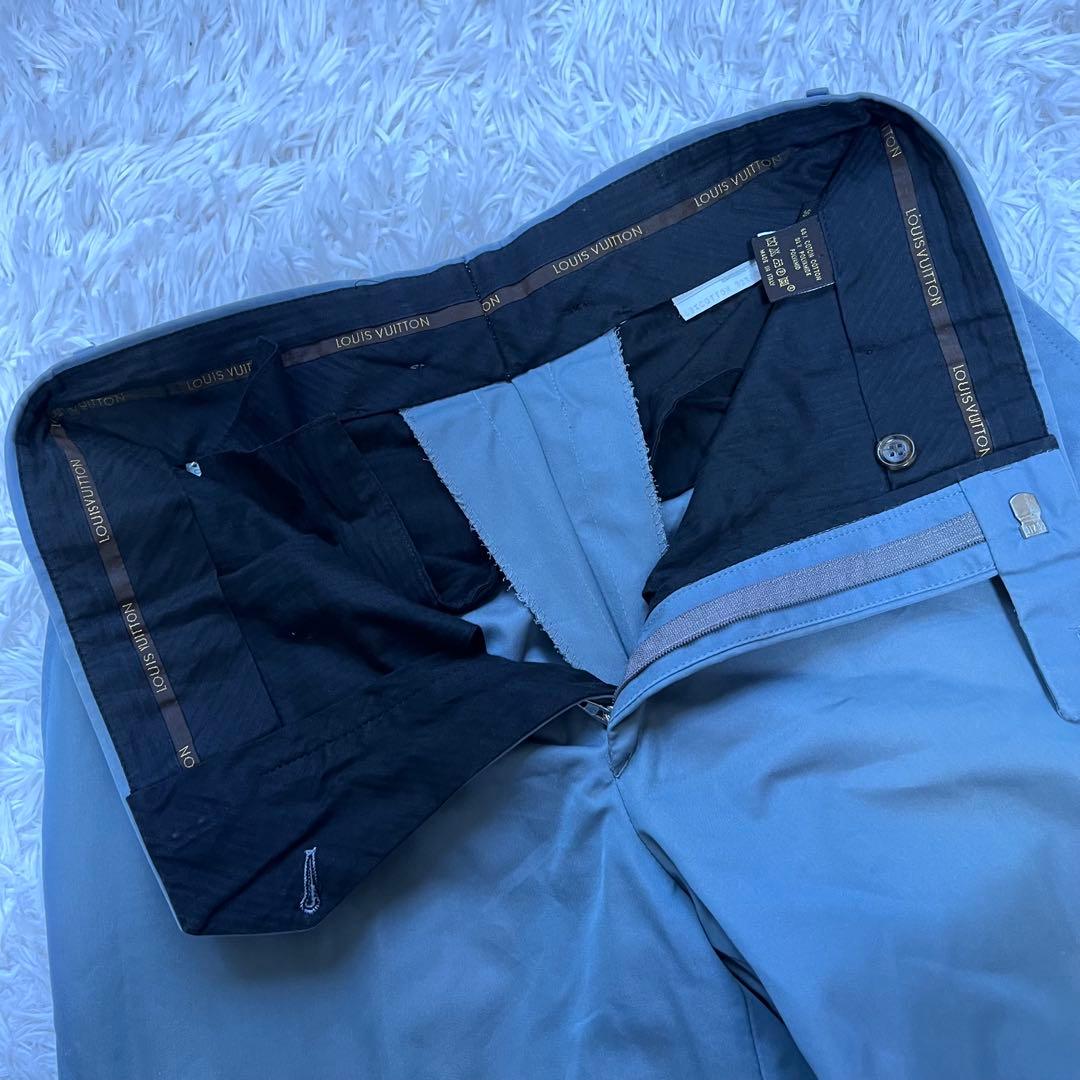 ルイヴィトン セットアップ スーツ 3釦 ブルー コットン XL 50
