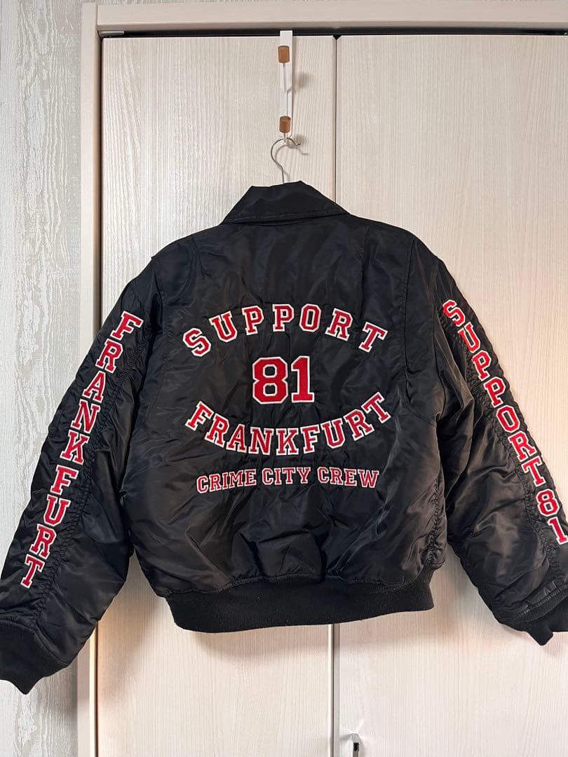 黒 MA-1フライトジャケット 刺繍入り アメカジ 古着