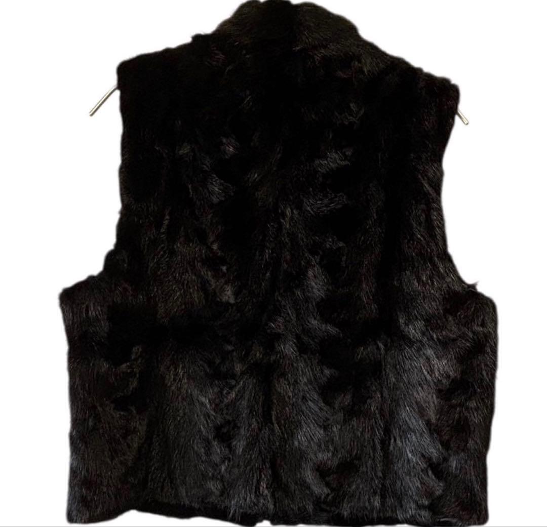 未着用 ヌーベルバーグ ミンクベスト Mサイズ Lサイズ 黒 リアルファー