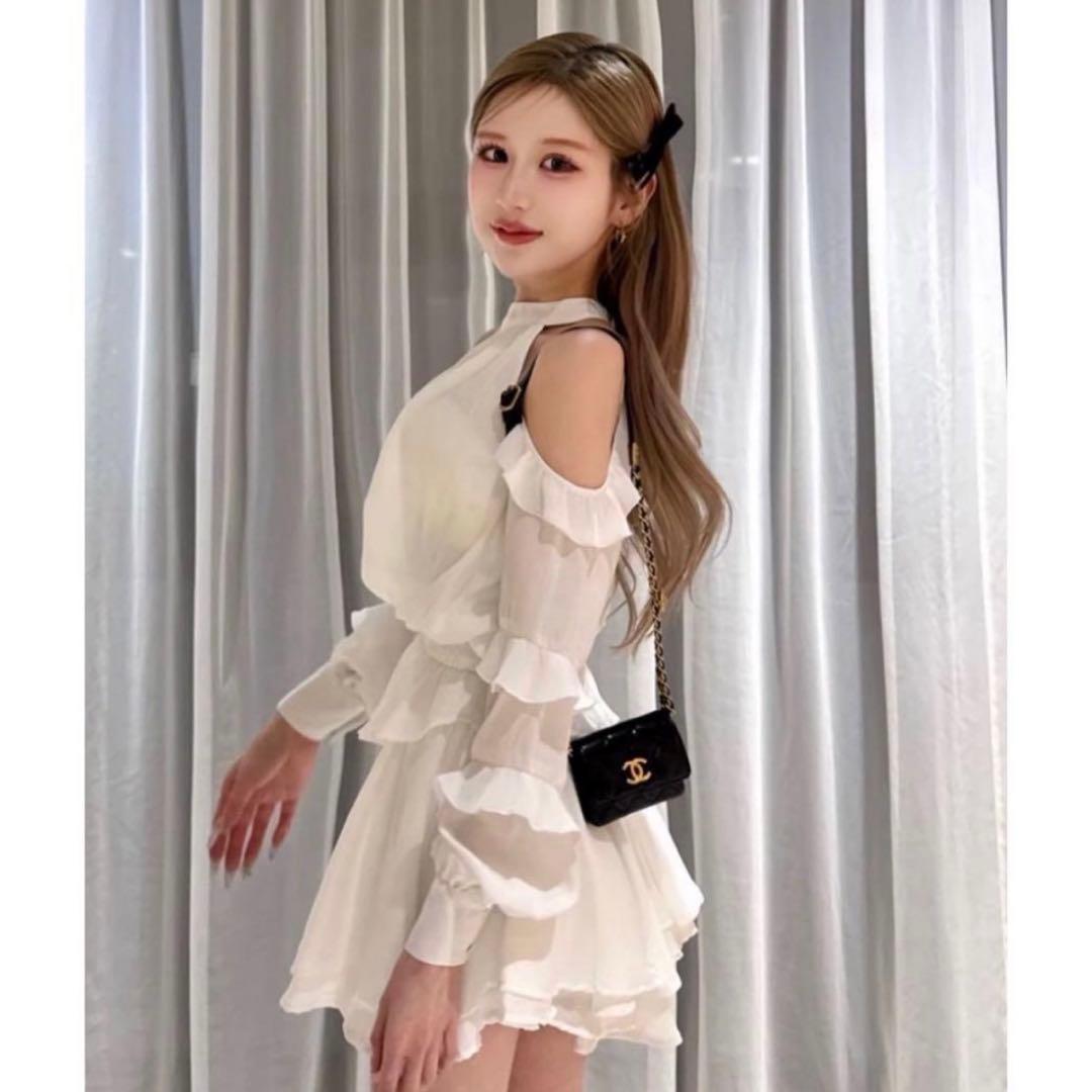 ボリュームシフォンミニワンピース　Darich