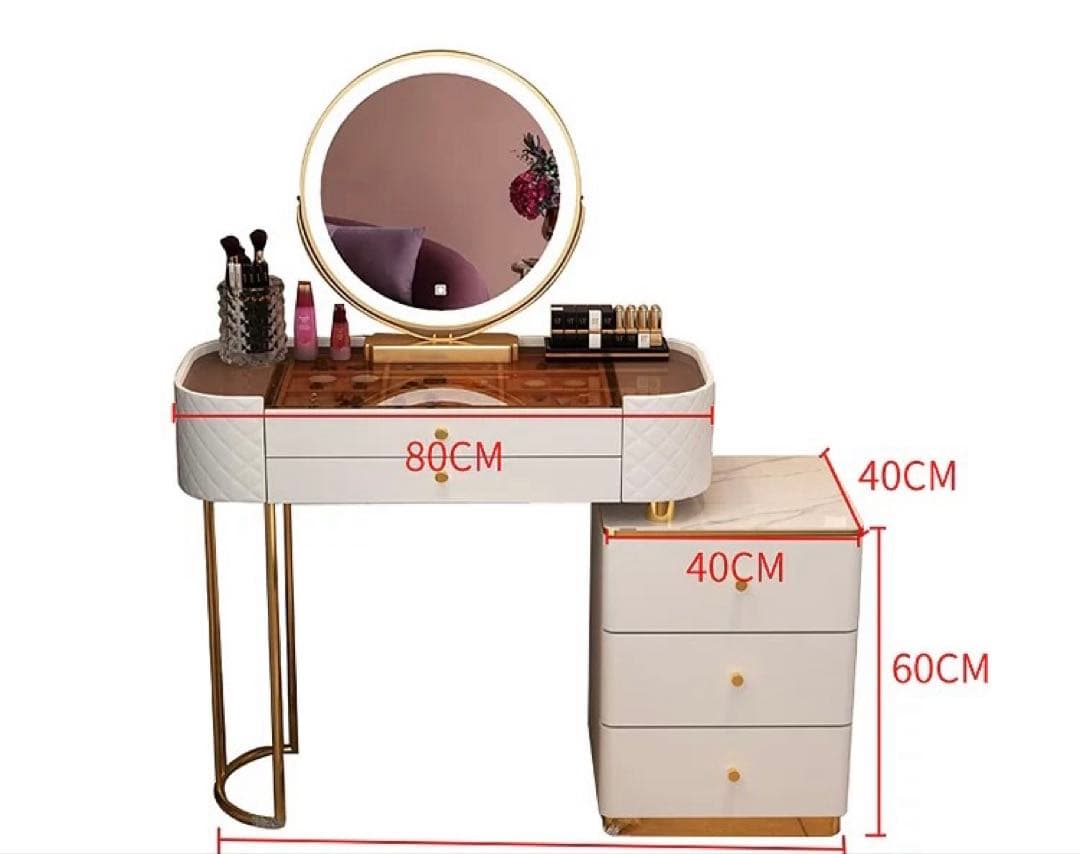 グレー　ドレッサー　おしゃれドレッサー 80cmドレッサー　椅子付き