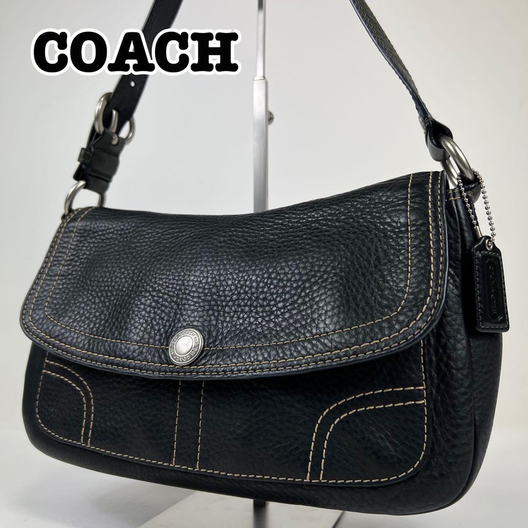 バッグ COACH hobo leather Flap Shoulder Bag y2k