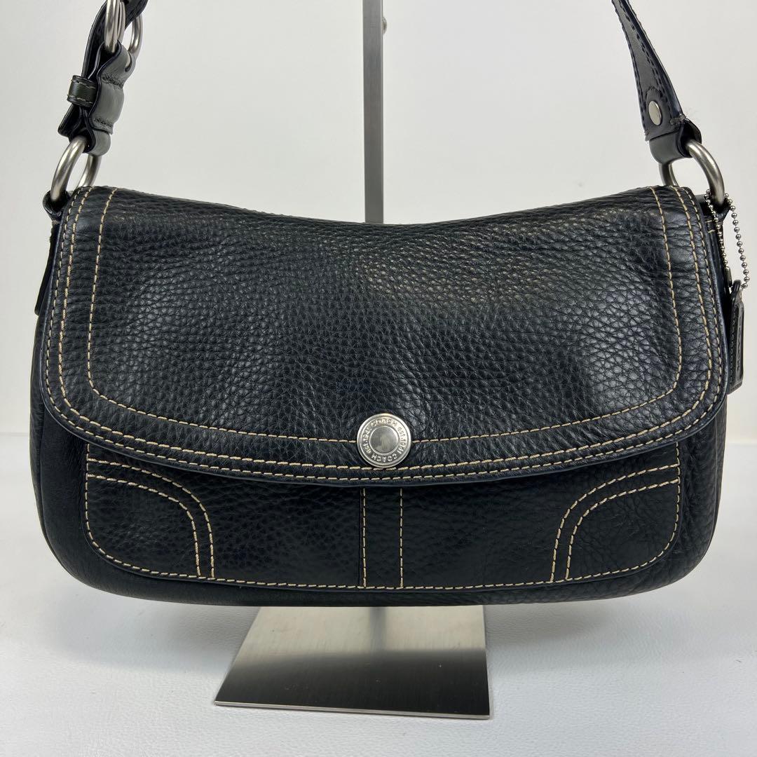 バッグ COACH hobo leather Flap Shoulder Bag y2k