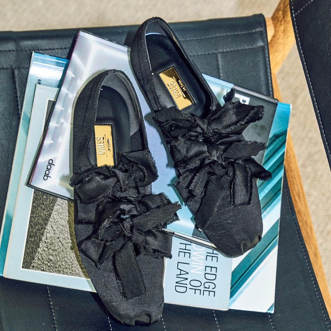 LE TALON GRISEリボンバレリーナ　黒