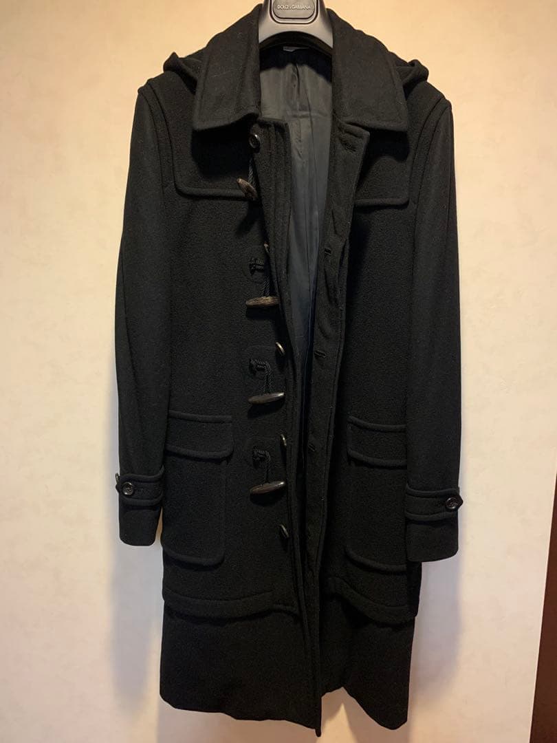 激レア美品コムデギャルソンオムプリュス黒フェイクレイヤードダッフルフードコートL