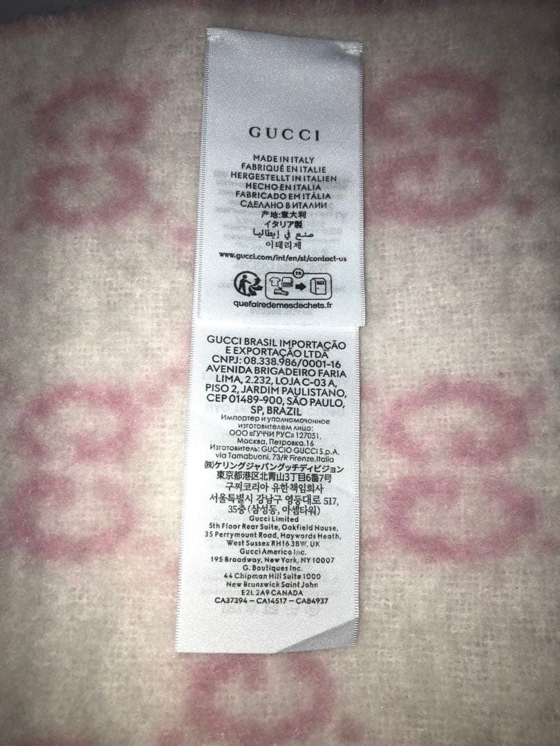 グッチ　ピンク GGロゴ マフラー.