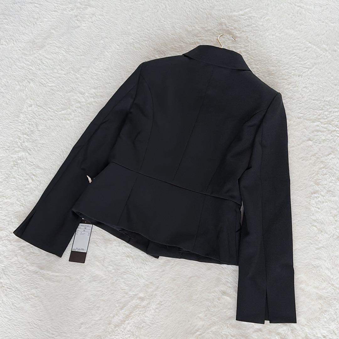 美品✨タグあり【フォクシー】テーラードジャケット ペプラム 黒42 大きなサイズ