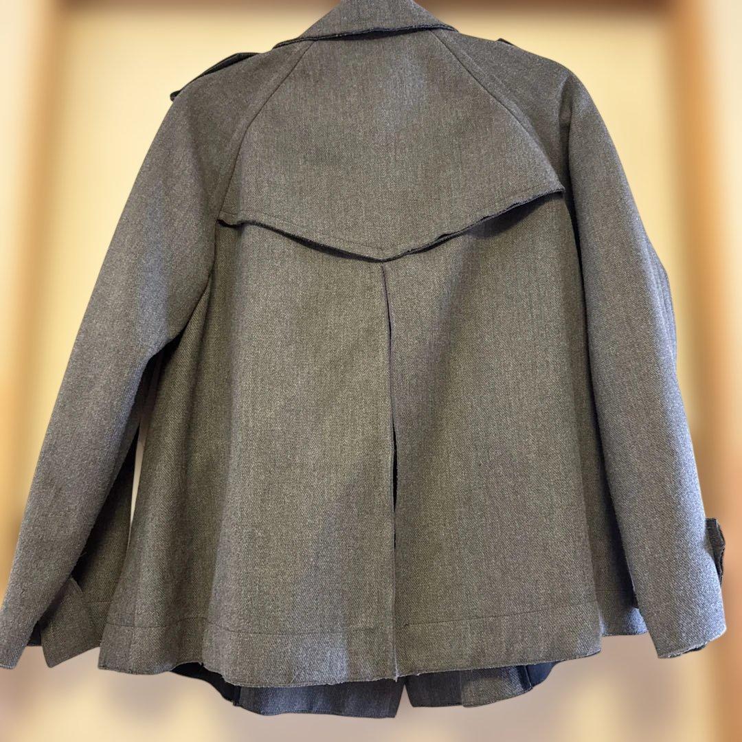 極美品　D&G グレー ウール ピーコート