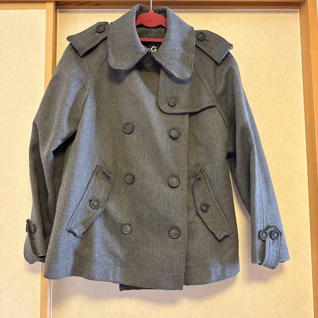 極美品　D&G グレー ウール ピーコート