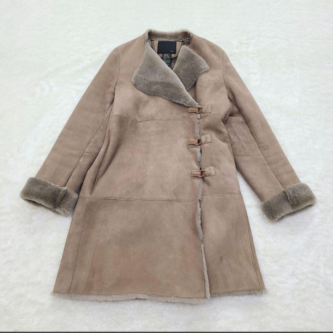 sov.　リアルムートンコート　ラムレザー　ファー　ブラウン　フリー
