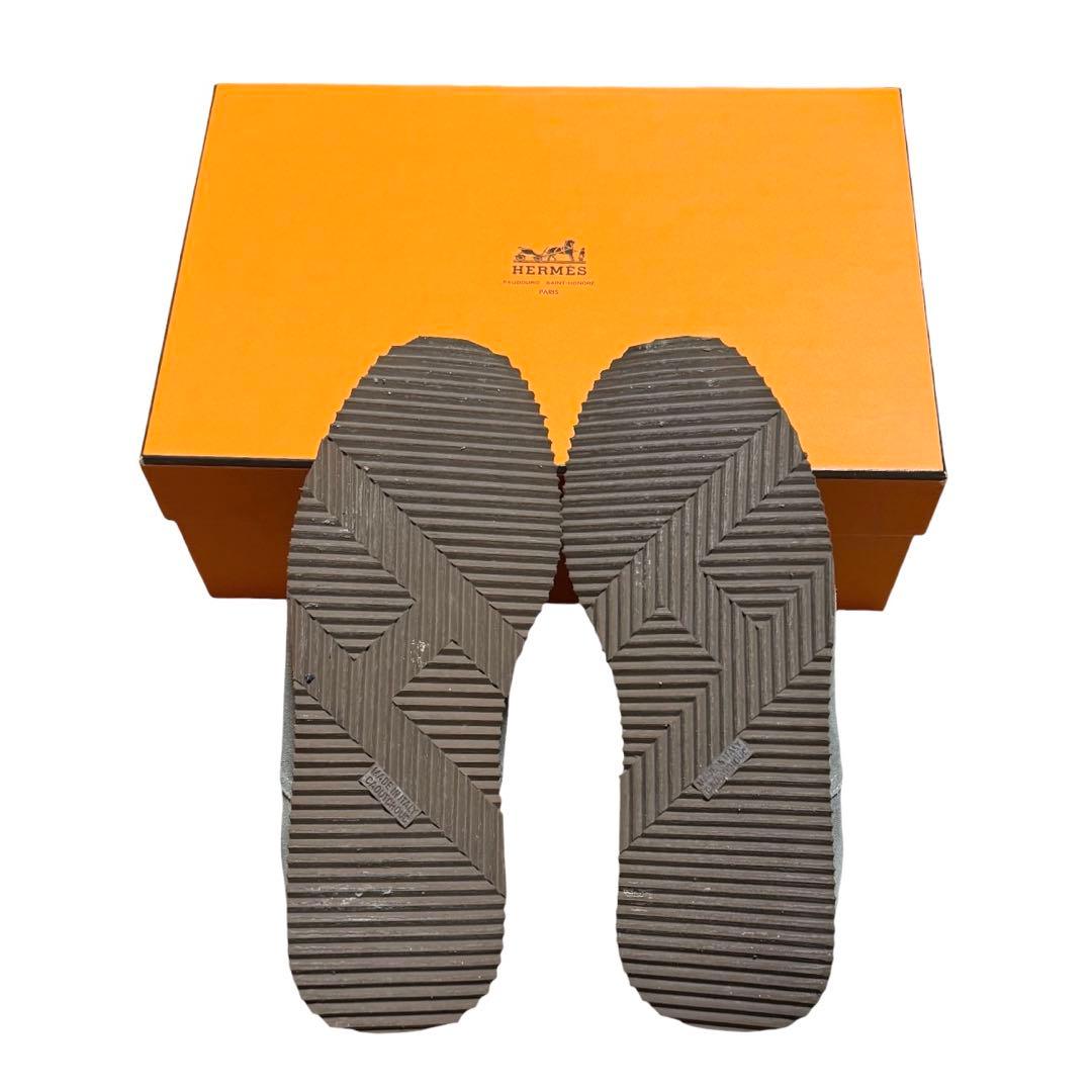 HERMES 1回着用　グレー スエード スニーカー　36