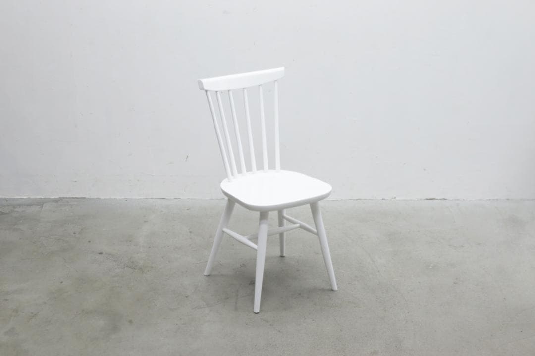 秋田木工 ハンナ ダイニングチェア ホワイト ビーチ材 ウィンザー 椅子 白