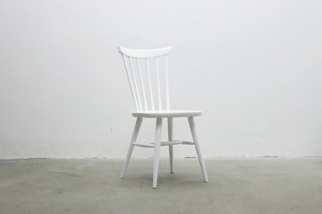 秋田木工 ハンナ ダイニングチェア ホワイト ビーチ材 ウィンザー 椅子 白