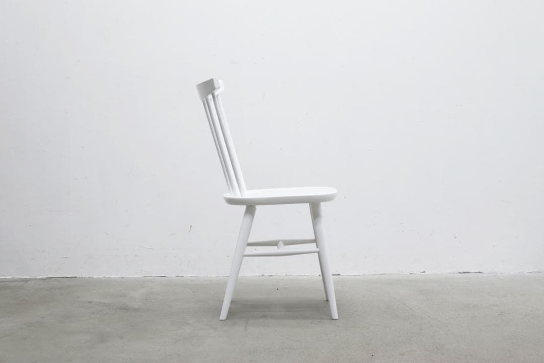 秋田木工 ハンナ ダイニングチェア ホワイト ビーチ材 ウィンザー 椅子 白